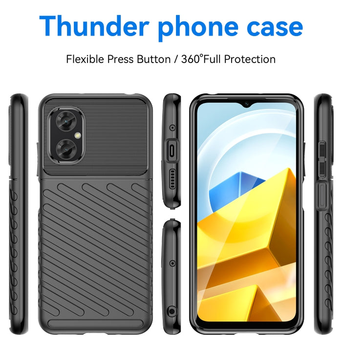 Estuche protector de teléfono suave TPU a prueba de golpes Thunderbolt, For Xiaomi Poco M4 5G Global, For Xiaomi Poco M5 4G