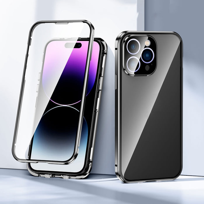 Estuche para teléfono de vidrio templado HD con doble hebilla magnética