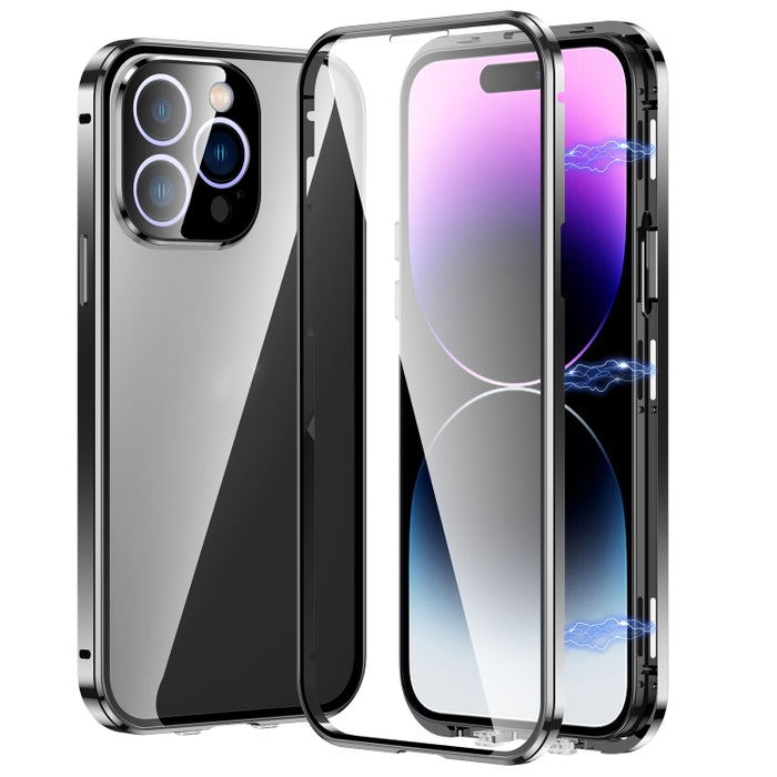 Estuche para teléfono de vidrio templado HD con doble hebilla magnética