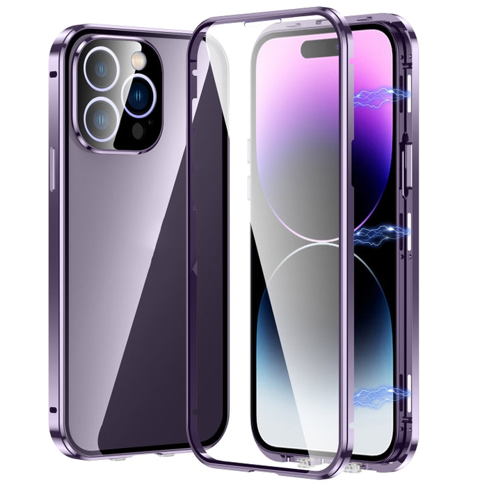 Estuche para teléfono de vidrio templado HD con doble hebilla magnética