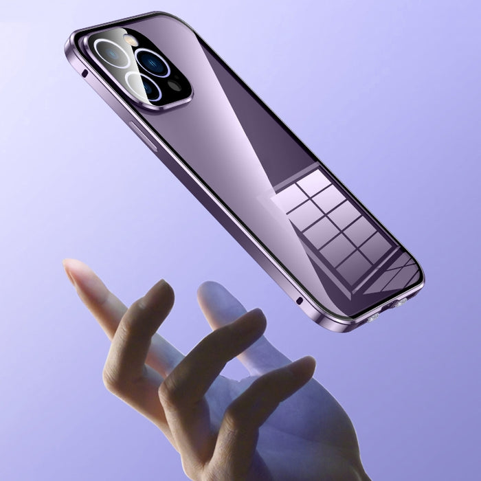 Estuche para teléfono de vidrio templado HD con doble hebilla magnética