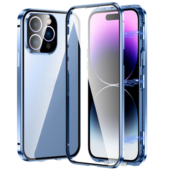 Estuche para teléfono de vidrio templado HD con doble hebilla magnética