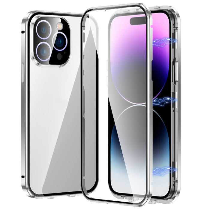 Estuche para teléfono de vidrio templado HD con doble hebilla magnética