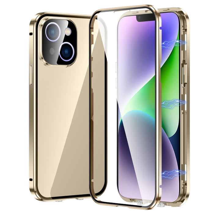 Estuche para teléfono de vidrio templado HD con doble hebilla magnética