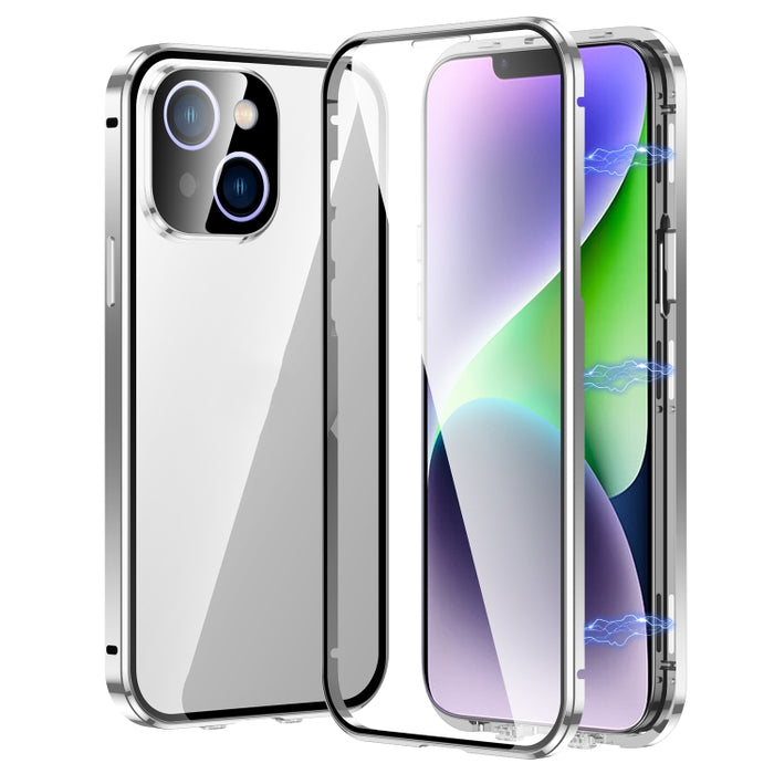 Estuche para teléfono de vidrio templado HD con doble hebilla magnética