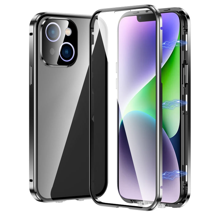 Estuche para teléfono de vidrio templado HD con doble hebilla magnética