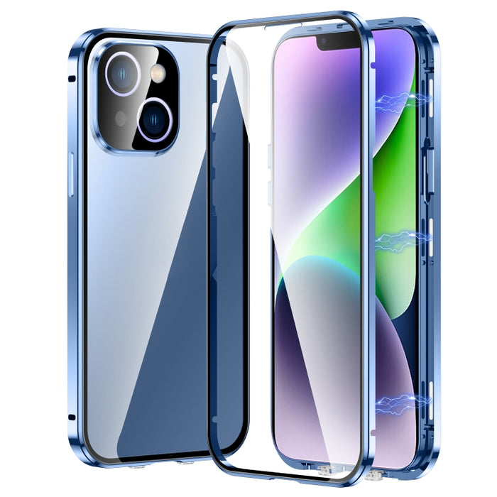 Estuche para teléfono de vidrio templado HD con doble hebilla magnética