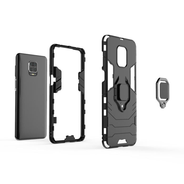 Funda protectora de PC + TPU a prueba de golpes con soporte de anillo magnético, For Xiaomi Redmi Note 9 Pro Max