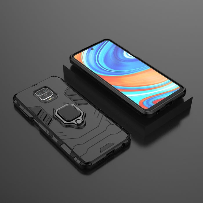 Funda protectora de PC + TPU a prueba de golpes con soporte de anillo magnético, For Xiaomi Redmi Note 9 Pro Max