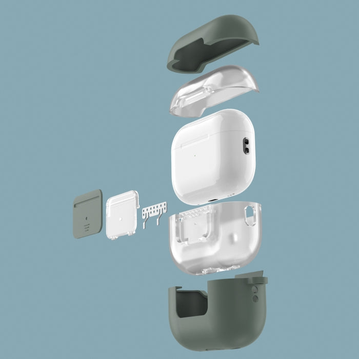 Funda protectora de PC de silicona para auriculares con botón de interruptor y hebilla