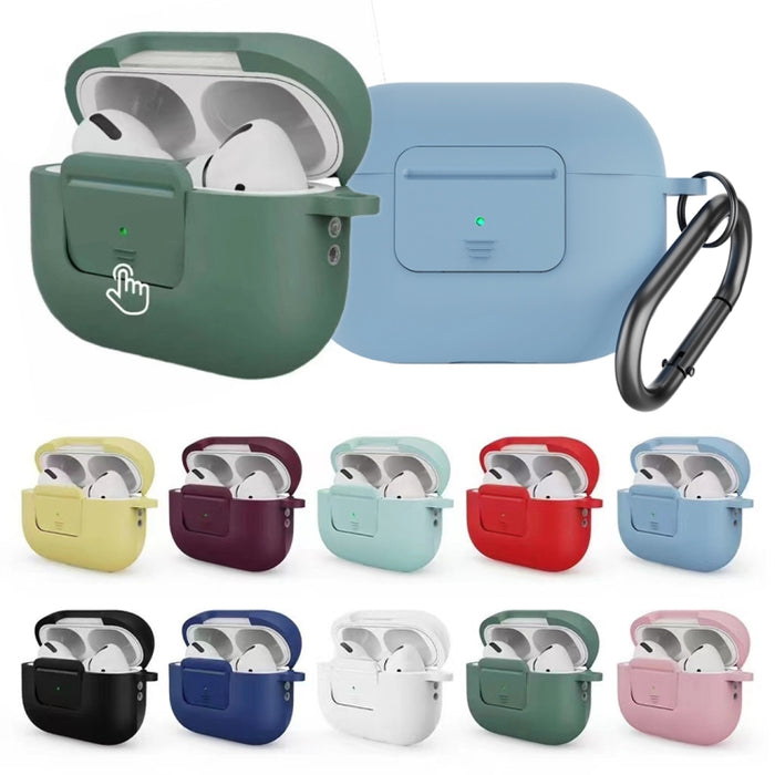 Funda protectora de PC de silicona para auriculares con botón de interruptor y hebilla