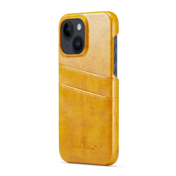 Funda de cuero PU con textura de cera de aceite retro Fierre Shann con ranuras para tarjetas