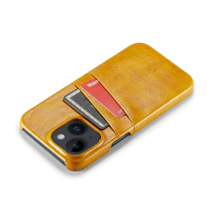 Funda de cuero PU con textura de cera de aceite retro Fierre Shann con ranuras para tarjetas