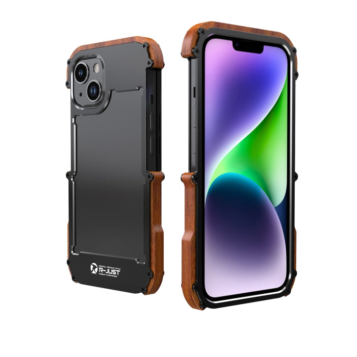 R-JUST Ironwood Generation Metal + Funda para teléfono de madera