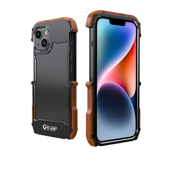 R-JUST Ironwood Generation Metal + Funda para teléfono de madera