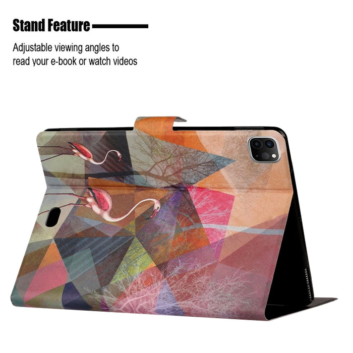 Funda de cuero con tapa horizontal para iPad 11 Pro (2020) con soporte y ranura para tarjeta y función de reposo/activación