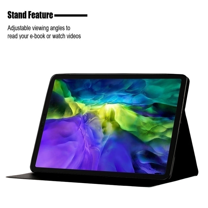 Funda de cuero con tapa horizontal para iPad 11 Pro (2020) con soporte y ranura para tarjeta y función de reposo/activación