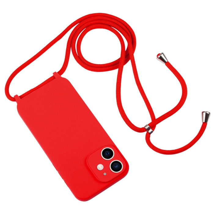 Estuche de silicona líquida con cordón cruzado, For iPhone 12, For iPhone 12 Pro, For iPhone 12 Pro Max