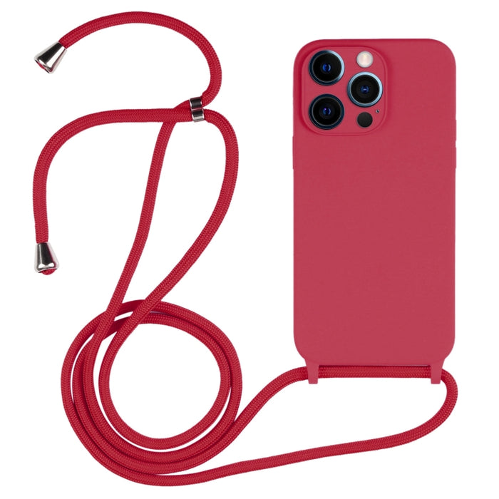 Estuche de silicona líquida con cordón cruzado, For iPhone 12, For iPhone 12 Pro, For iPhone 12 Pro Max