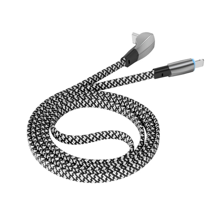 Cable de datos de carga rápida 3A USB-C/Type-C a codo de 8 pines