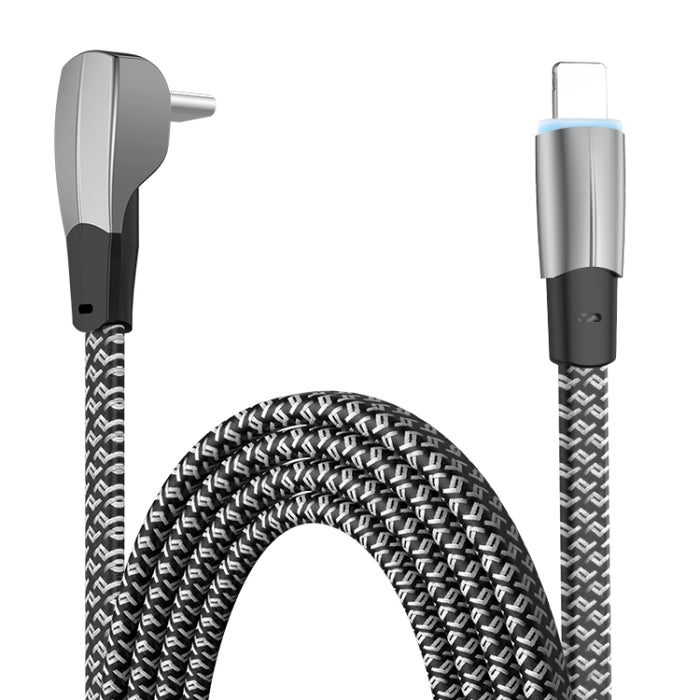 Cable de datos de carga rápida 3A USB-C/Type-C a codo de 8 pines