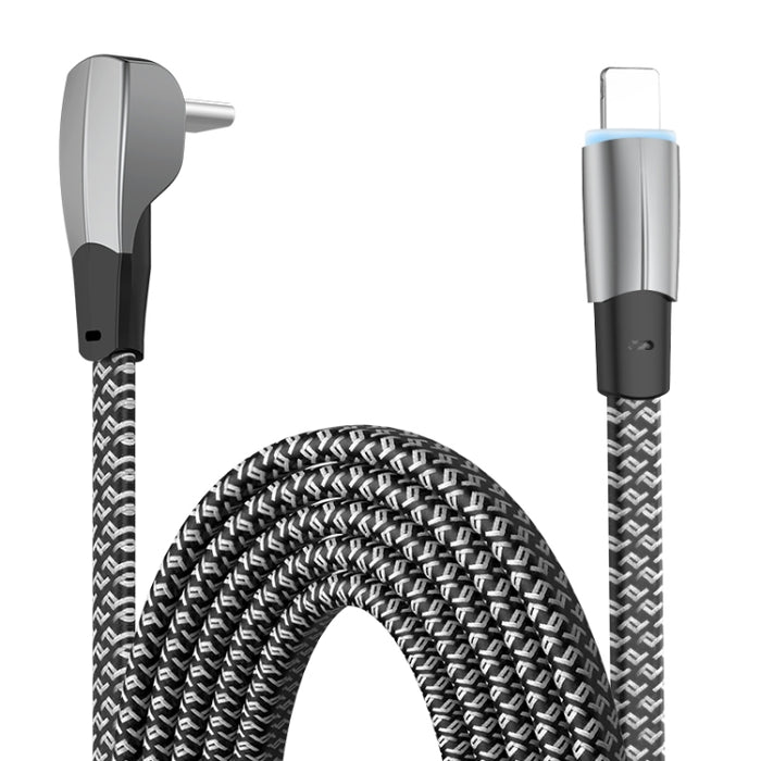 Cable de datos de carga rápida 3A USB-C/Type-C a codo de 8 pines