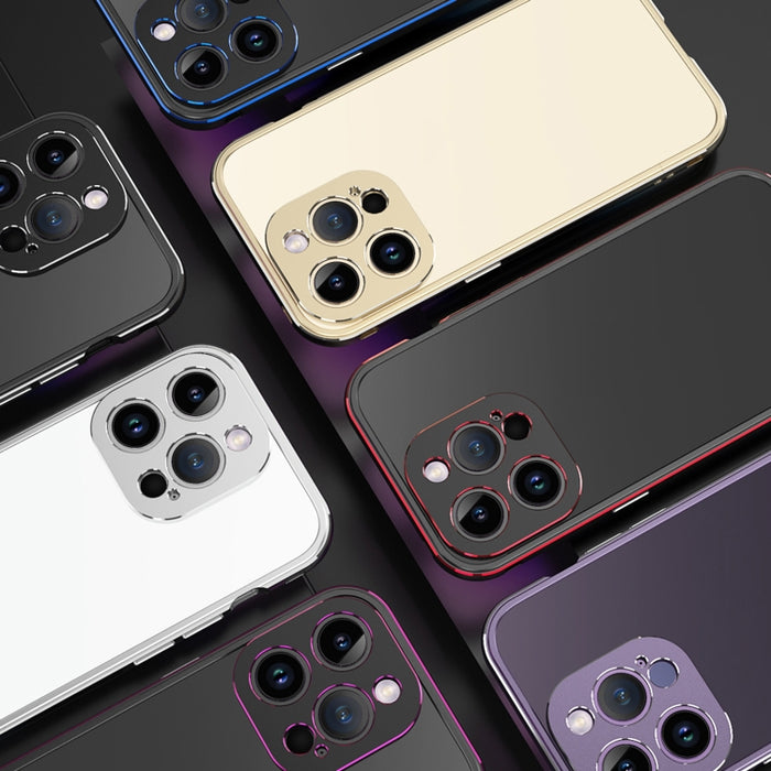 Protector de lente de la serie Aurora + Estuche para teléfono con marco de metal