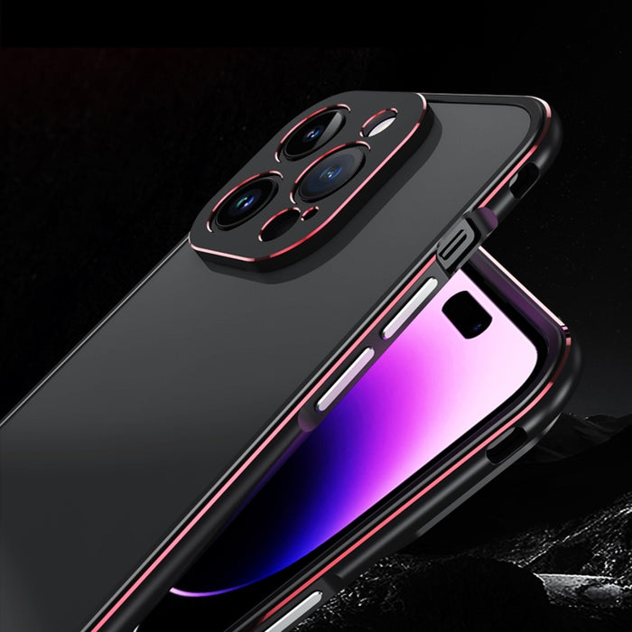 Protector de lente de la serie Aurora + Estuche para teléfono con marco de metal