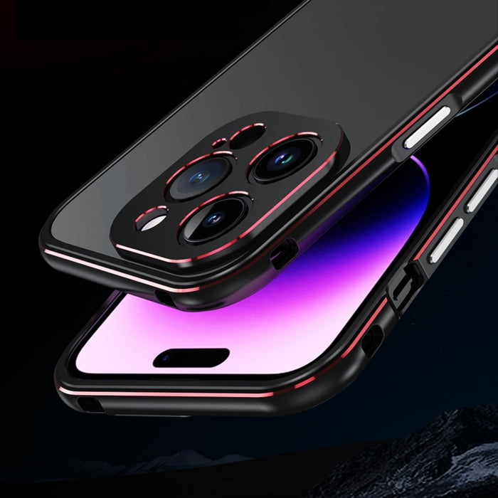 Protector de lente de la serie Aurora + Estuche para teléfono con marco de metal