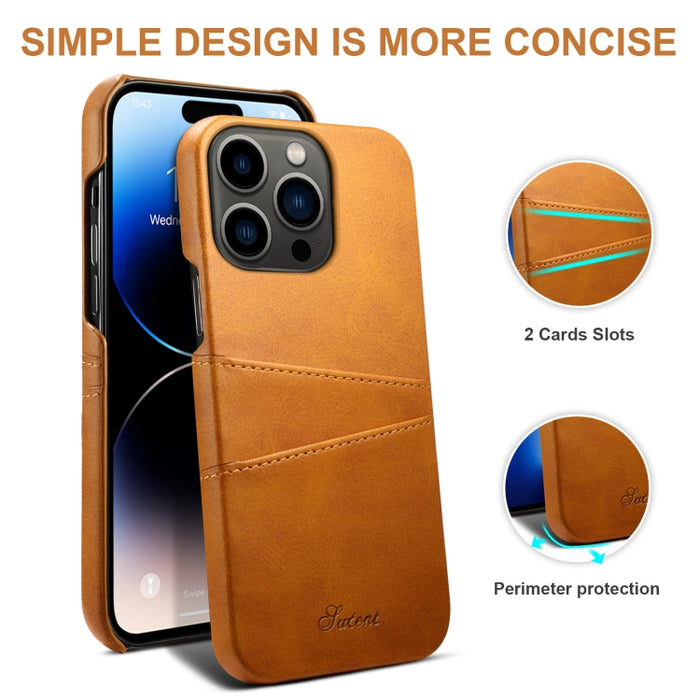 Estuche para teléfono con ranuras para tarjetas con textura de becerro Suteni