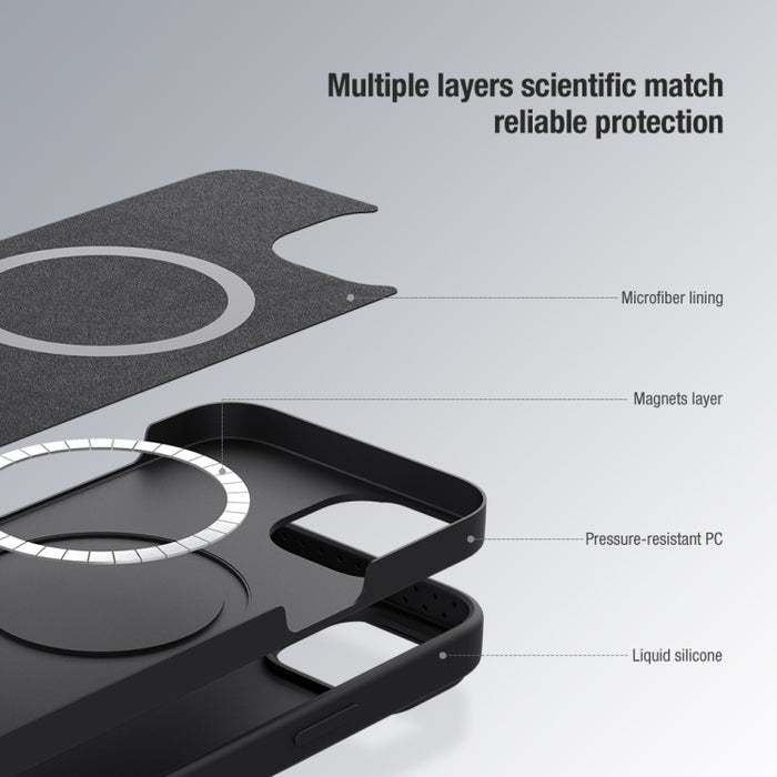 NILLKIN CamShield MagSafe Funda de silicona líquida para teléfono
