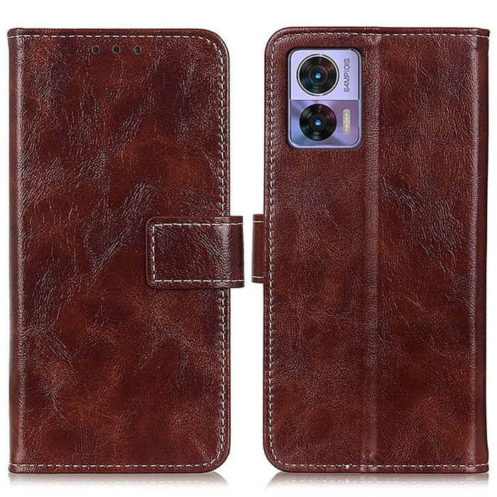 Estuche para teléfono de cuero con textura retro Crazy Horse, For Motorola Edge 30 Lite / Edge 30 Neo, For Xiaomi Redmi A1