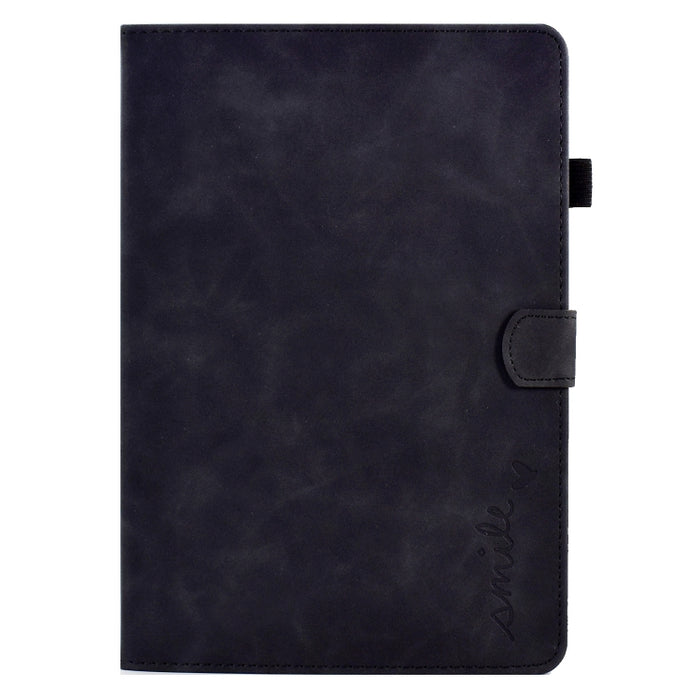 Estuche inteligente de cuero para tableta con tapa y sonrisa en relieve, For iPad 10.2 / Air 10.5 2019, For iPad Air 2022 / 2020 10.9, For iPad mini 2024 / mini 6, For iPad 9.7 2018&2017 / Air 2 / Air, For iPad mini 5/4/3/2/1
