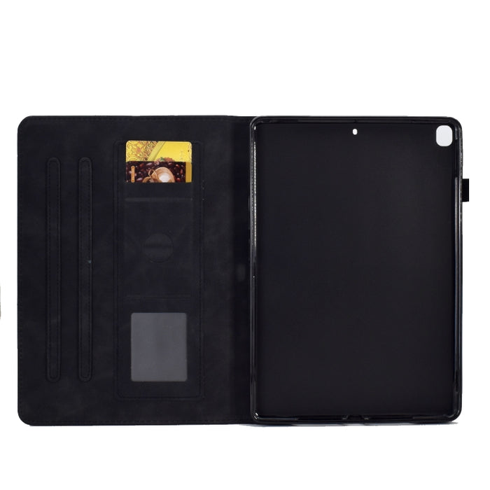Estuche inteligente de cuero para tableta con tapa y sonrisa en relieve, For iPad 10.2 / Air 10.5 2019, For iPad Air 2022 / 2020 10.9, For iPad mini 2024 / mini 6, For iPad 9.7 2018&2017 / Air 2 / Air, For iPad mini 5/4/3/2/1