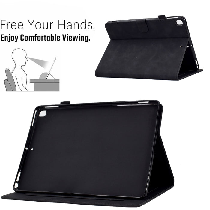 Estuche inteligente de cuero para tableta con tapa y sonrisa en relieve, For iPad 10.2 / Air 10.5 2019, For iPad Air 2022 / 2020 10.9, For iPad mini 2024 / mini 6, For iPad 9.7 2018&2017 / Air 2 / Air, For iPad mini 5/4/3/2/1