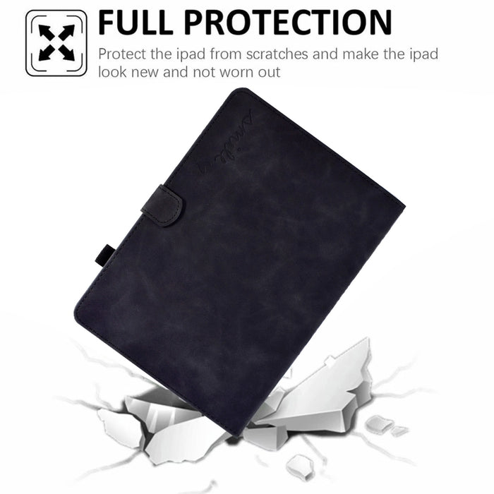 Estuche inteligente de cuero para tableta con tapa y sonrisa en relieve, For iPad 10.2 / Air 10.5 2019, For iPad Air 2022 / 2020 10.9, For iPad mini 2024 / mini 6, For iPad 9.7 2018&2017 / Air 2 / Air, For iPad mini 5/4/3/2/1