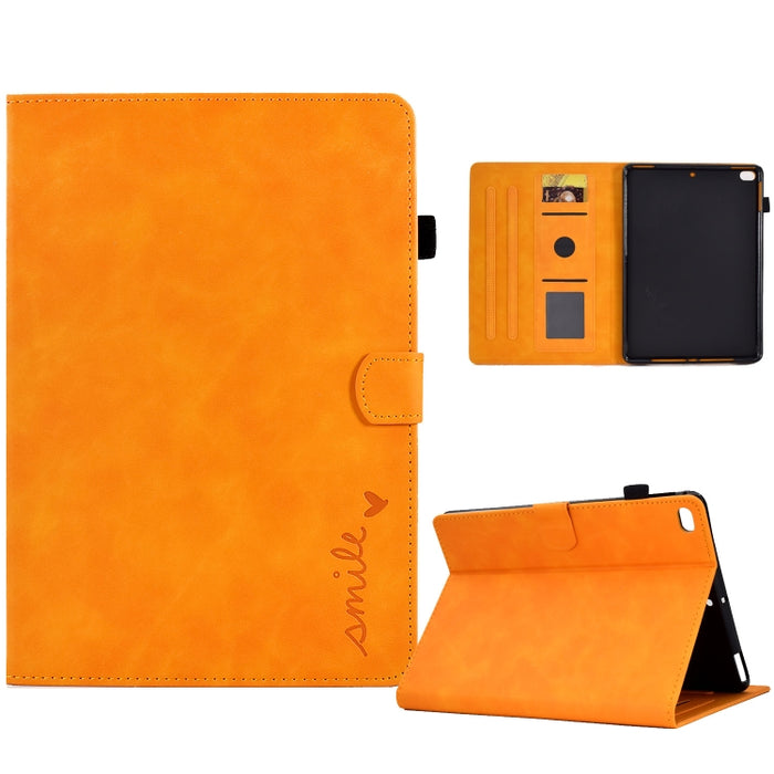 Estuche inteligente de cuero para tableta con tapa y sonrisa en relieve, For iPad 10.2 / Air 10.5 2019, For iPad Air 2022 / 2020 10.9, For iPad mini 2024 / mini 6, For iPad 9.7 2018&2017 / Air 2 / Air, For iPad mini 5/4/3/2/1