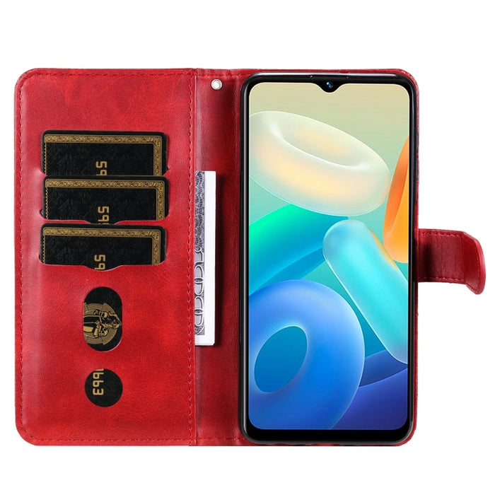 Estuche para teléfono de cuero con cremallera y textura de becerro, For vivo Y02s, For vivo Y75 4G / S10e, For vivo Y77 5G, For Xiaomi Poco C40, For Xiaomi Poco M4 5G