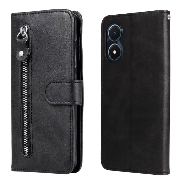 Estuche para teléfono de cuero con cremallera y textura de becerro, For vivo Y02s, For vivo Y75 4G / S10e, For vivo Y77 5G, For Xiaomi Poco C40, For Xiaomi Poco M4 5G