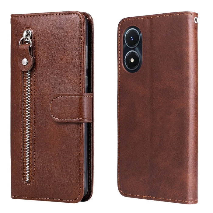 Estuche para teléfono de cuero con cremallera y textura de becerro, For vivo Y02s, For vivo Y75 4G / S10e, For vivo Y77 5G, For Xiaomi Poco C40, For Xiaomi Poco M4 5G