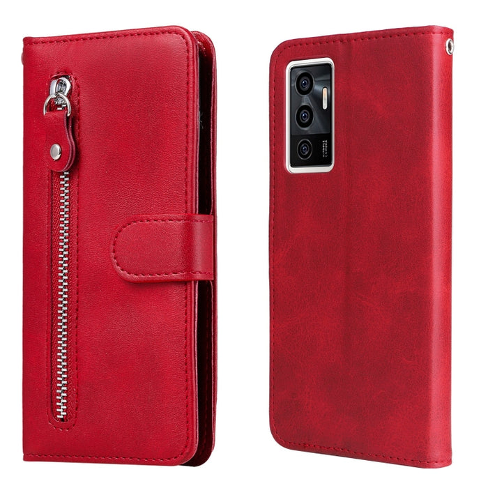 Estuche para teléfono de cuero con cremallera y textura de becerro, For vivo Y02s, For vivo Y75 4G / S10e, For vivo Y77 5G, For Xiaomi Poco C40, For Xiaomi Poco M4 5G