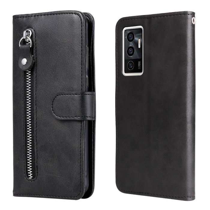 Estuche para teléfono de cuero con cremallera y textura de becerro, For vivo Y02s, For vivo Y75 4G / S10e, For vivo Y77 5G, For Xiaomi Poco C40, For Xiaomi Poco M4 5G