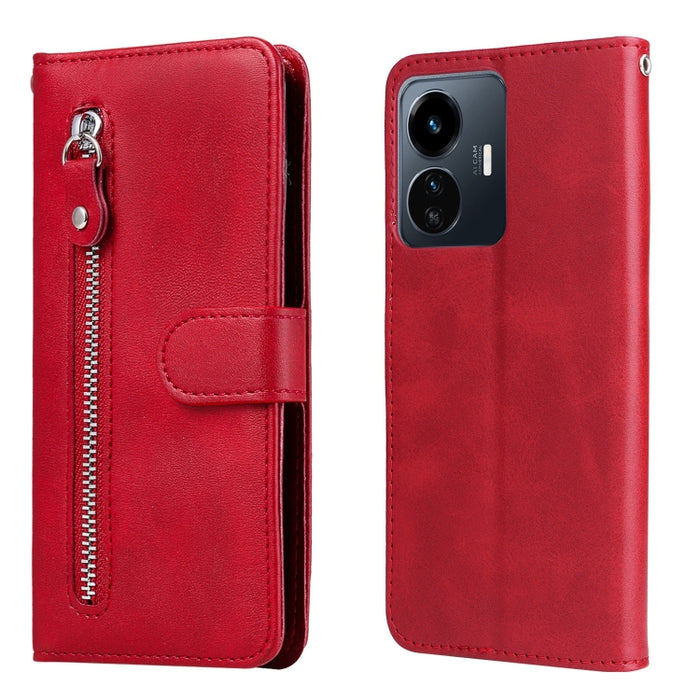 Estuche para teléfono de cuero con cremallera y textura de becerro, For vivo Y02s, For vivo Y75 4G / S10e, For vivo Y77 5G, For Xiaomi Poco C40, For Xiaomi Poco M4 5G