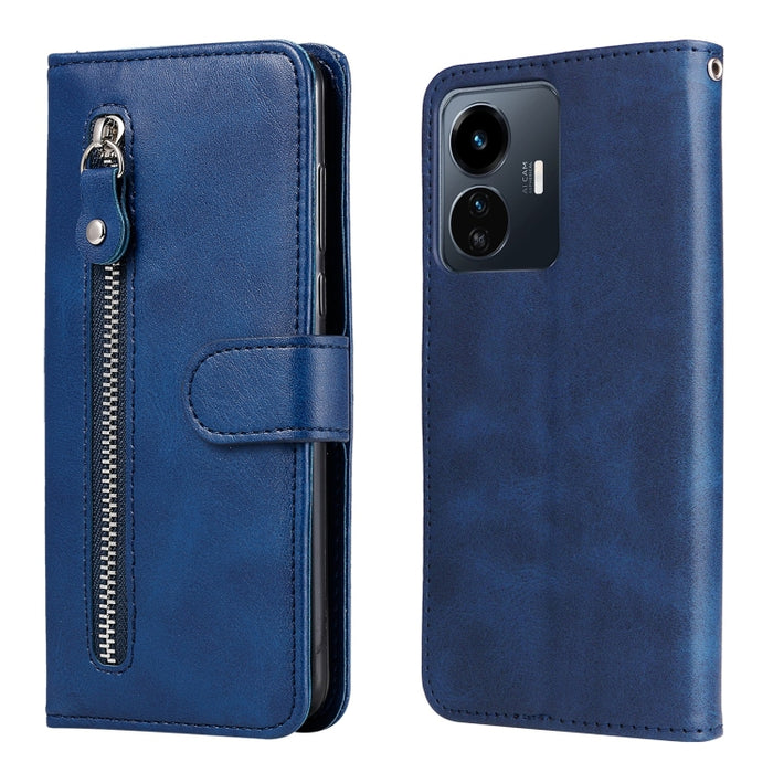 Estuche para teléfono de cuero con cremallera y textura de becerro, For vivo Y02s, For vivo Y75 4G / S10e, For vivo Y77 5G, For Xiaomi Poco C40, For Xiaomi Poco M4 5G