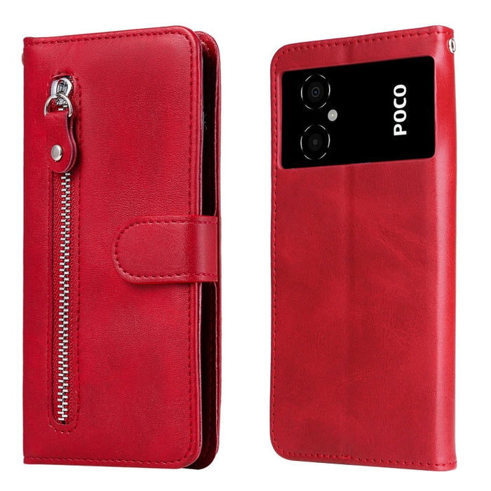 Estuche para teléfono de cuero con cremallera y textura de becerro, For vivo Y02s, For vivo Y75 4G / S10e, For vivo Y77 5G, For Xiaomi Poco C40, For Xiaomi Poco M4 5G