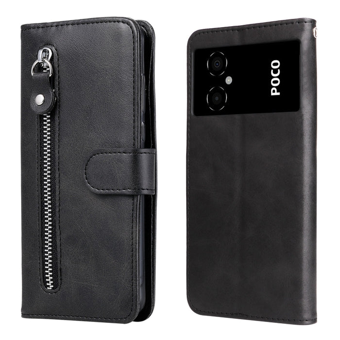 Estuche para teléfono de cuero con cremallera y textura de becerro, For vivo Y02s, For vivo Y75 4G / S10e, For vivo Y77 5G, For Xiaomi Poco C40, For Xiaomi Poco M4 5G