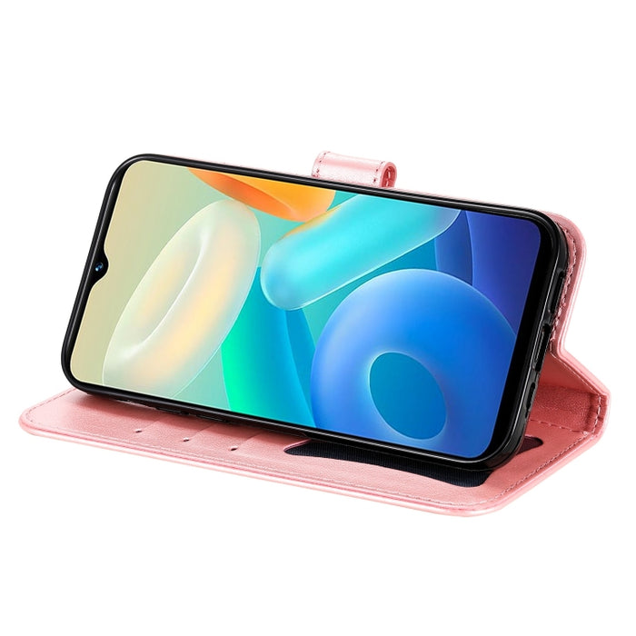 Estuche para teléfono de cuero con estampado de flores de 7 pétalos, For vivo Y02s, For vivo Y75 4G / S10e, For vivo Y77 5G, For Xiaomi Poco C40, For Xiaomi Poco M4 5G