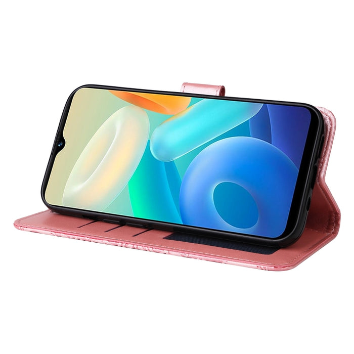 Estuche para teléfono de cuero con estampado de girasol en relieve, For vivo Y02s, For vivo Y75 4G / S10e, For vivo Y77 5G, For Xiaomi Poco C40, For Xiaomi Poco M4 5G