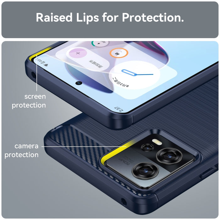 Caja de teléfono TPU de fibra de carbono con textura cepillada, For Motorola Edge 30 Fusion/Moto S30 Pro, For Xiaomi Redmi A1