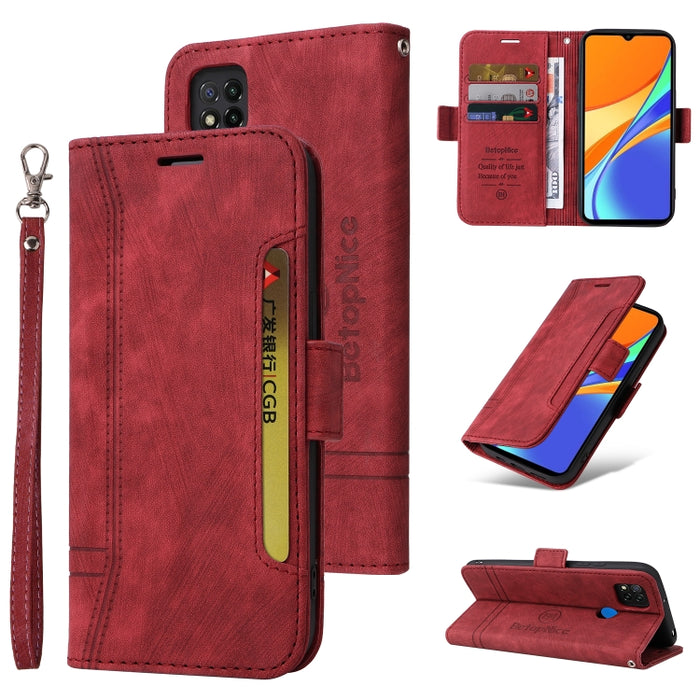 BETOPNICE Estuche de cuero con hebilla de doble cara para teléfono, For Xiaomi Redmi 9C, For Xiaomi Redmi 10C, For Xiaomi Redmi K40, For Xiaomi Redmi K50 Gaming, For Xiaomi Redmi Note 9 4G, For Xiaomi Redmi Note 9 Pro 4G                                ...